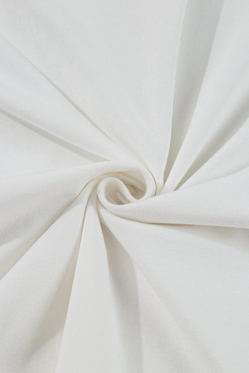 Beige Colorblock Patchwork V Neck Exposed Seam High Low T Shirt