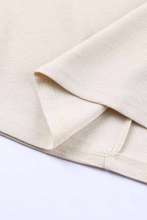 Beige Leopard Bell Sleeve Patchwork Plus Size Top