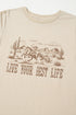 Beige LIVE YOUR BEST LIFE Crew Neck Western Graphic Tee