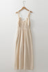 Beige Ruched High Waist Sleeveless Wide Leg Jumpsuit