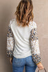 Beige St. Patrick'S Day Leopard Clover Print Long Sleeve Top