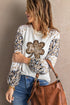 Beige St. Patrick'S Day Leopard Clover Print Long Sleeve Top