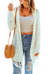Beige Tasseled Hollow-Out Cable Knit Cardigan