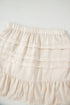 Beige Tiered Ruffled Hemline Elastic Waist Mini Skirt