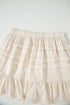 Beige Tiered Ruffled Hemline Elastic Waist Mini Skirt