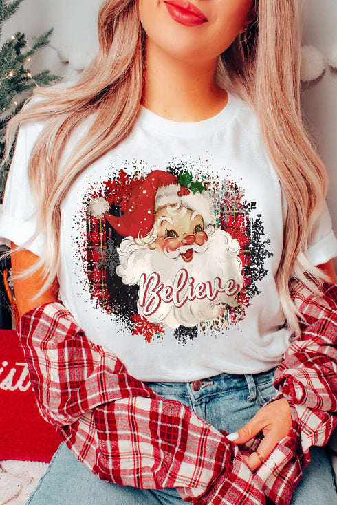Believe Graphic Print Soft Stretch Crewneck Tee