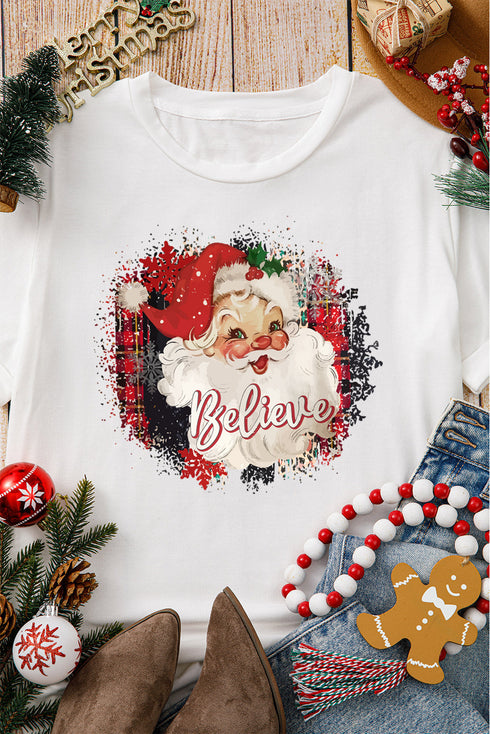 Believe Graphic Print Soft Stretch Crewneck Tee