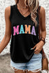Beloved Mama Graphic Print V Neck Casual Loose Tank Top