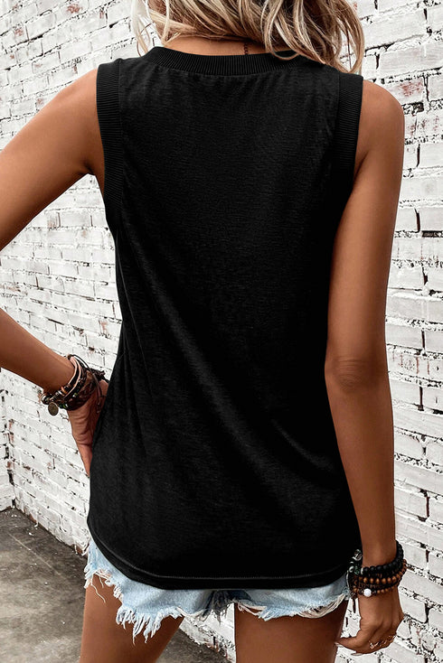 Beloved Mama Graphic Print V Neck Casual Loose Tank Top