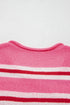 Acrylic Striped Pattern Drop Shoulder Button Cardigan