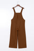 Bib Front Corduroy Wide Leg Overall Jumpsuit