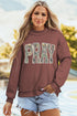 Polyester Mock Neck Camo Pray Graphic Sweatshirt
