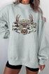 Oversize Camouflage Reindeer Print Mock Neck Sweatshirt