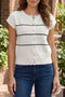 Striped Short Sleeve Button Front Shift Cardigan