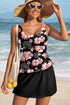 Empire Waist Ruched Side Tie Tankini Set