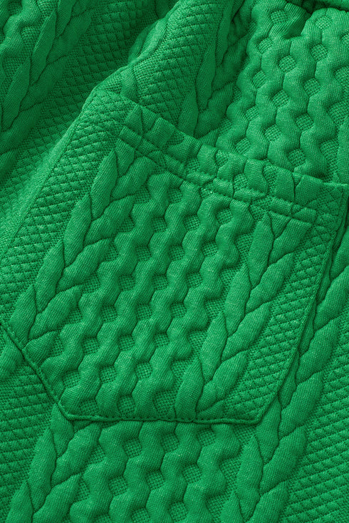 Exclusive Cable Knit Textured Two Piece Short Sets