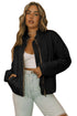Casual Solid Zip Up Quilted Pocket Jacket