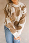 Big Flower Pattern Drop Shoulder Sweater