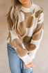 Big Flower Pattern Drop Shoulder Sweater