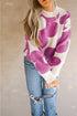 Big Flower Pattern Drop Shoulder Sweater