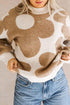 Big Flower Pattern Drop Shoulder Sweater
