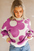 Big Flower Pattern Drop Shoulder Sweater
