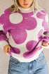 Big Flower Pattern Drop Shoulder Sweater