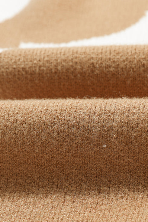 Big Flower Pattern Drop Shoulder Sweater