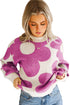 Big Flower Pattern Drop Shoulder Sweater