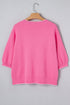 Big Ribbon Bow Print Drop Shoulder Short Sleeve Sweater
