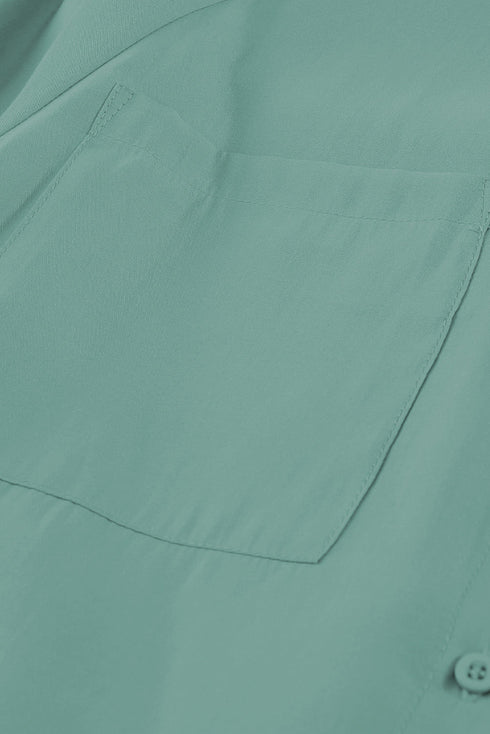 Billowy Sleeves Pocketed Shirt