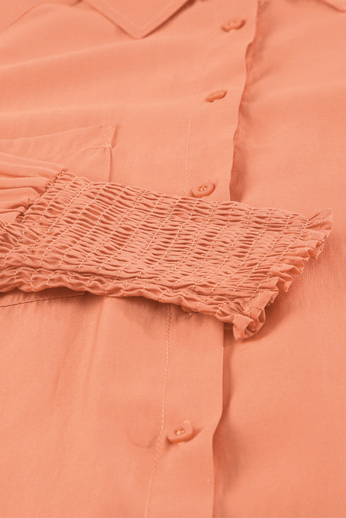 Billowy Sleeves Pocketed Shirt