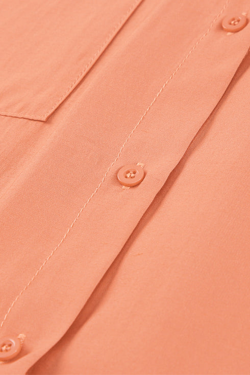 Billowy Sleeves Pocketed Shirt