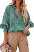 Billowy Sleeves Pocketed Shirt
