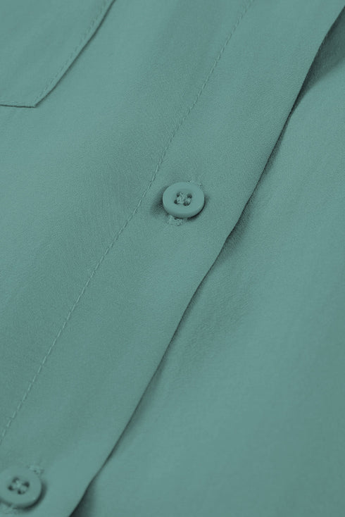 Billowy Sleeves Pocketed Shirt