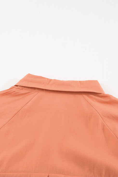 Billowy Sleeves Pocketed Shirt