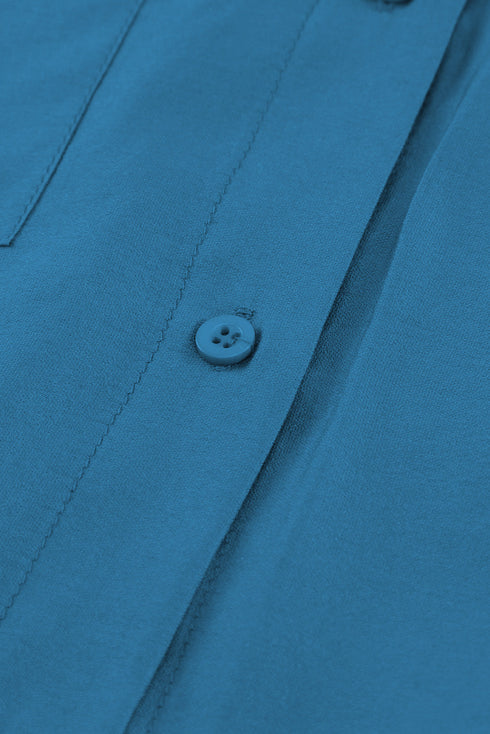 Billowy Sleeves Pocketed Shirt