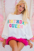 Birthday Queen Varsity Letter Patch Crew Neck Sweatshirt
