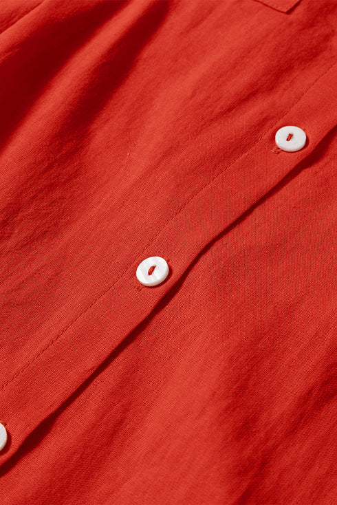 Bishop Sleeve Button Up Pleated Mini Shirt Dresses