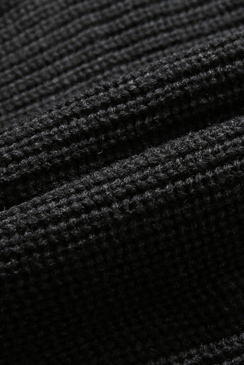 Bishop Sleeve V-Neck Drop Shoulder Button Front Knit Cardigan Sweater