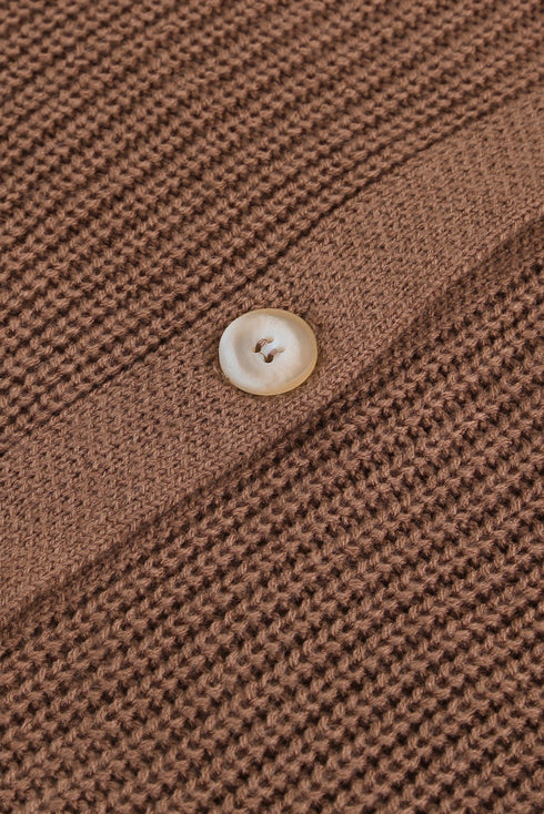 Bishop Sleeve V-Neck Drop Shoulder Button Front Knit Cardigan Sweater