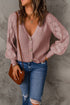 Bishop Sleeve V-Neck Drop Shoulder Button Front Knit Cardigan Sweater