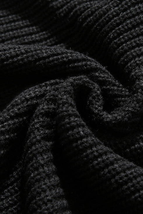 Bishop Sleeve V-Neck Drop Shoulder Button Front Knit Cardigan Sweater