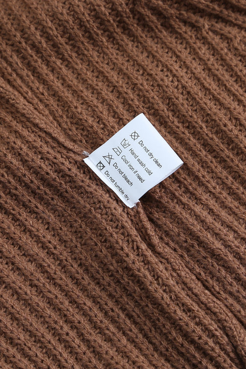 Bishop Sleeve V-Neck Drop Shoulder Button Front Knit Cardigan Sweater