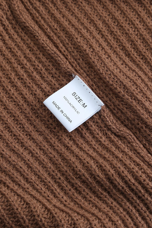 Bishop Sleeve V-Neck Drop Shoulder Button Front Knit Cardigan Sweater