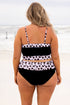 Black 2pcs Leopard Patchwork Plus Size High Waisted Swimsuit
