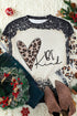 Black Be Kind Leopard Heart Bleached Print Sweatshirt