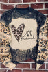 Black Be Kind Leopard Heart Bleached Print Sweatshirt