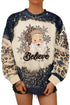 Black Believe Santa Clause Bleach Print Graphic Sweatshirt