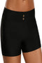 Black Button Detail Swim Boardshort